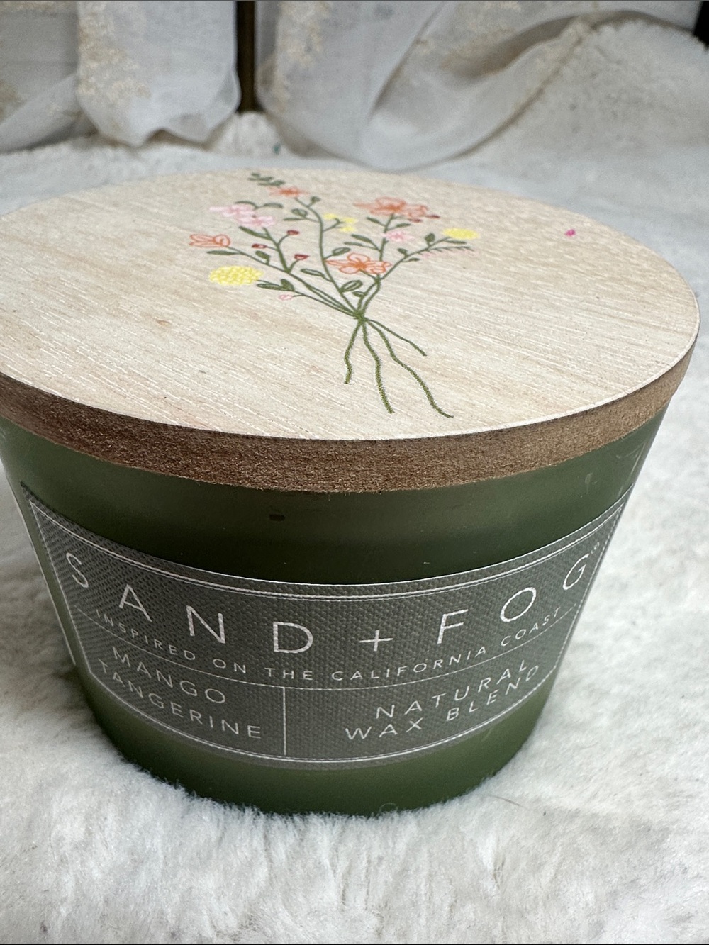 Sand + fog mango tangerine wax blend candle